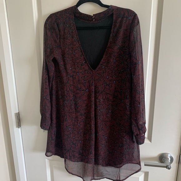 - Astr Floral Chiffon Back Cutout Shift Mini Dress Small - Picture 8 of 14